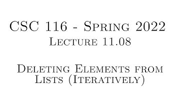 C++ Programming (Spring 2022) - Lecture 11.08 - Deleting Elements from Lists (Iteratively)