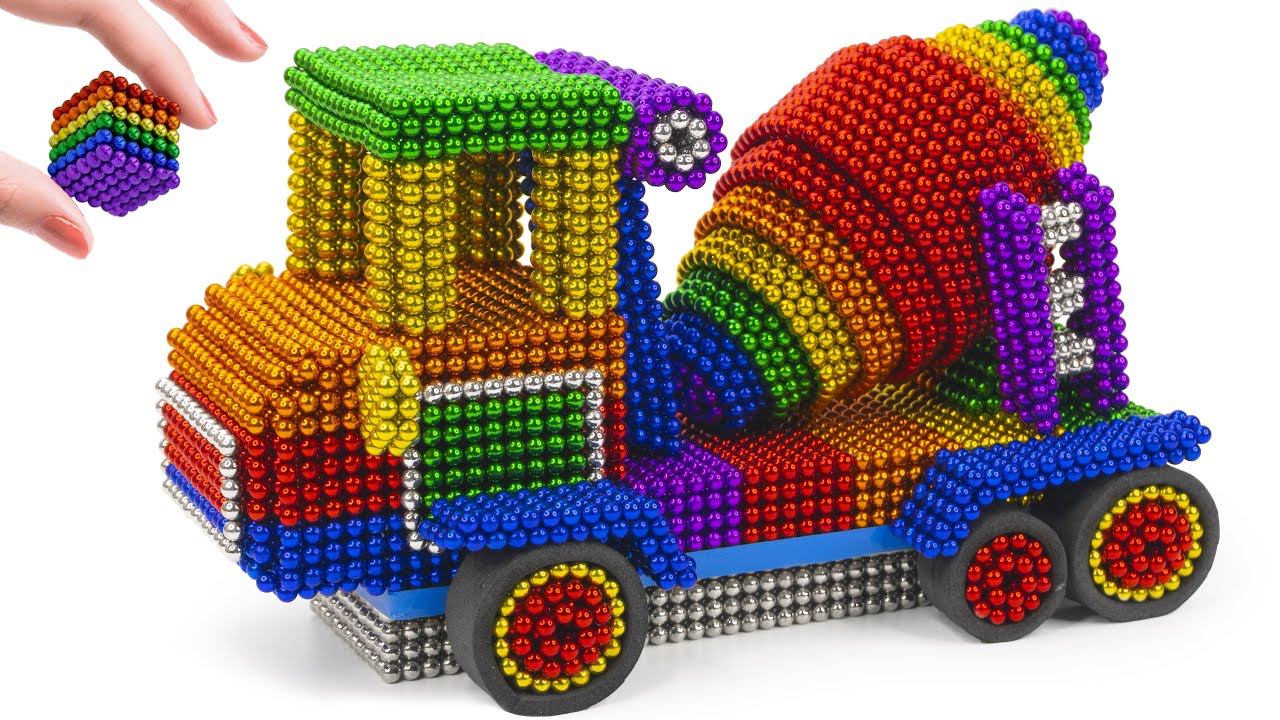 Challenge To Make A Concrete Mixer Truck With Magnetic Balls| ASMR Videos| Magnet Challenge