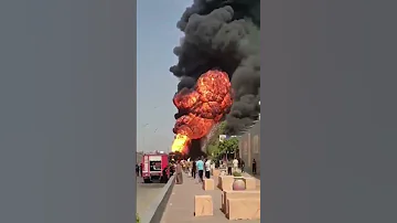 حريق محافظة قنا بنزينه المعنا 