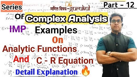 Examples Of Complex Functions l Analytic Functions l Complex Analysis