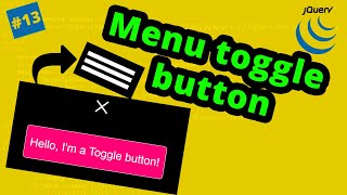 Menu Toggle Button || toggle menu icon || toggle menu jquery || jQuery toggle menu Plugins