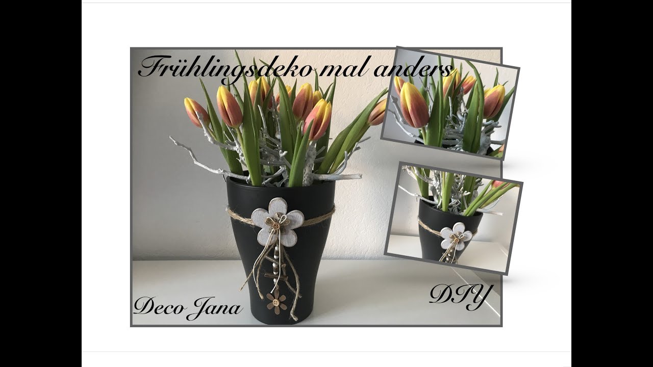 DIY: Frühlingsdeko ,Tulpen im wurzelähnlichen Astzweig, Blumendeko selber machen / Deko Jana