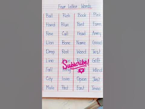 Four Letter Words in English|| Rhyming Words || 4letter Words For Kids