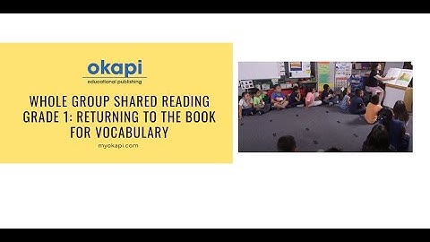 Whole Group Shared Reading Grade 1: Returning to the Book, Vocabulary