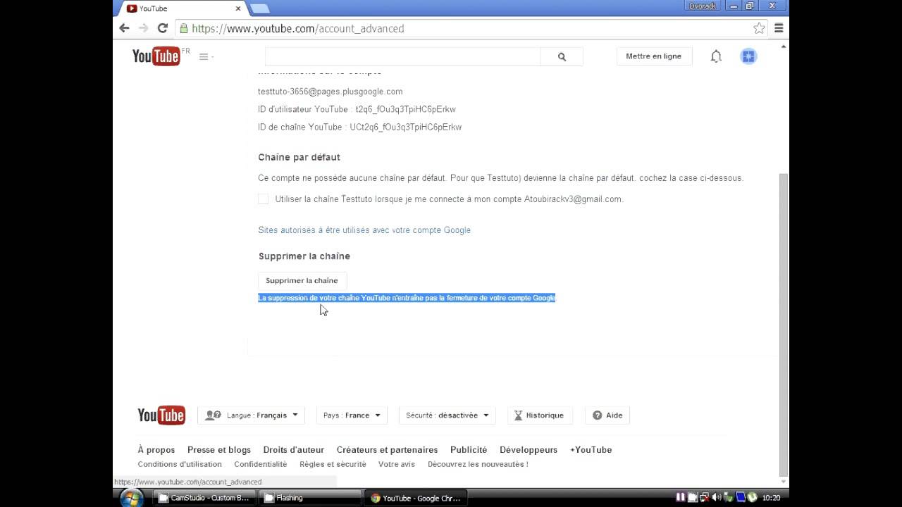 Tuto #1 - Comment supprimer une chaine youtube - YouTube