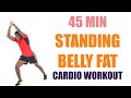 Standing Belly Fat Cardio Workout/ 45 Minute Flat Belly Workout No Jumping 🔥 450 Calories 🔥