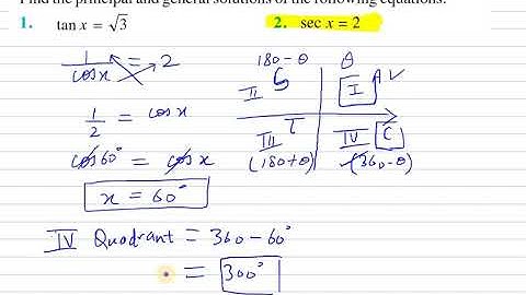Chapter 3 Trigonometric ex 3.4 Q2 Class 11|| Find the principal and general solution of sec x = 2