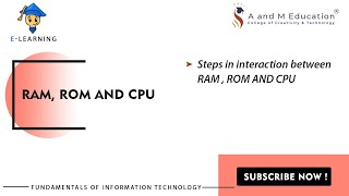 Interaction between RAM, ROM & CPU | Fundamentals of InformationTechnology | eLearning Video
