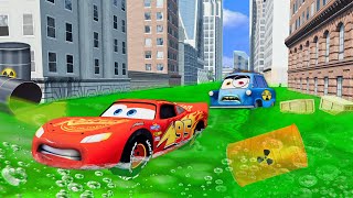 PIXAR CARS vs MEGA ACID FLOOD in BeamNG.drive