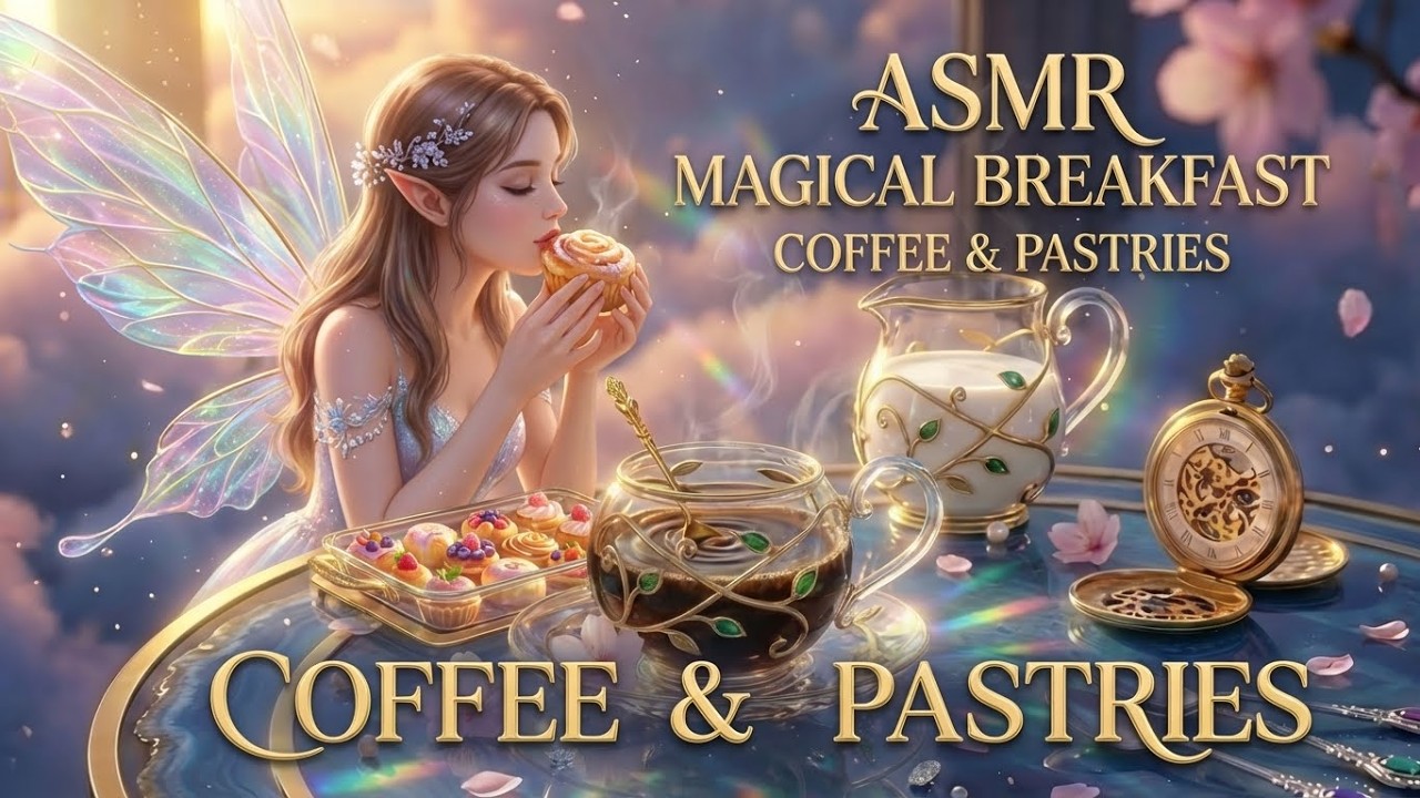 Magical Breakfast ASMR ☕🥐 | ガラスの朝ごはん・コーヒーと焼き菓子 | Relaxing Eating Sounds