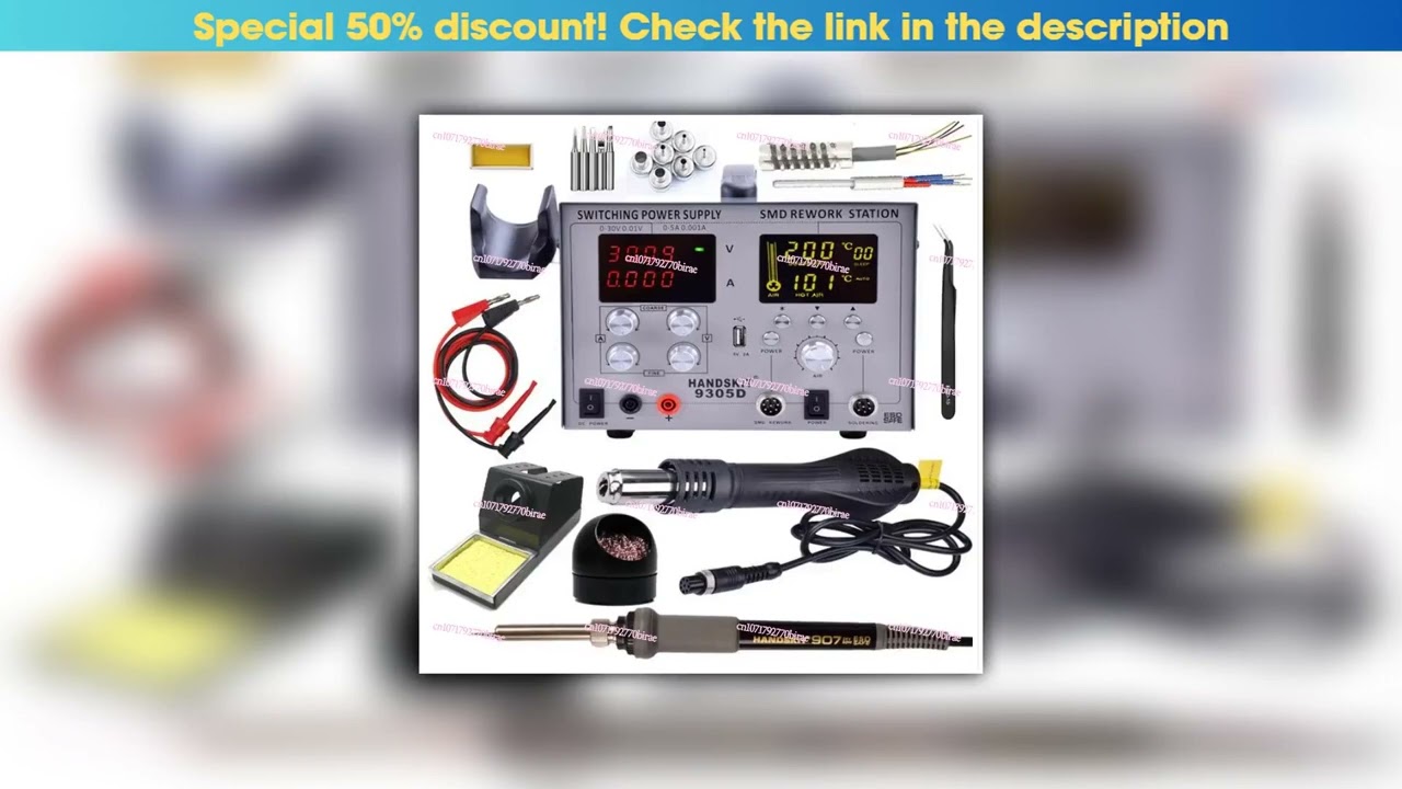 Hands-on Genuine High-power 4in1 Digital Display Maintenance Welding Table 9305D Hot Air Gun Table•