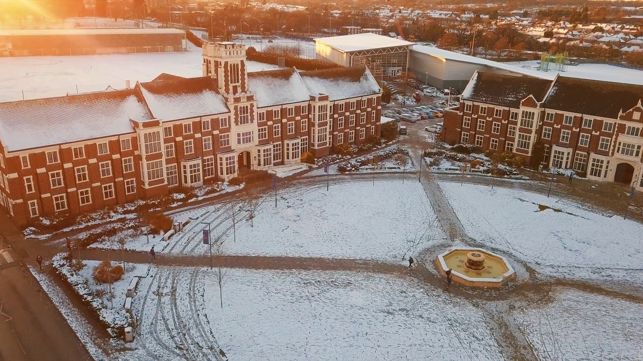 Snow in Loughborough (drone in 4K)