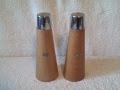 Vintage 1960 Wooden Salt and Pepper Shakers & Has Stoppers used Vintage 1960 Wooden Salt and Pepper Shakers & Has Stoppers used