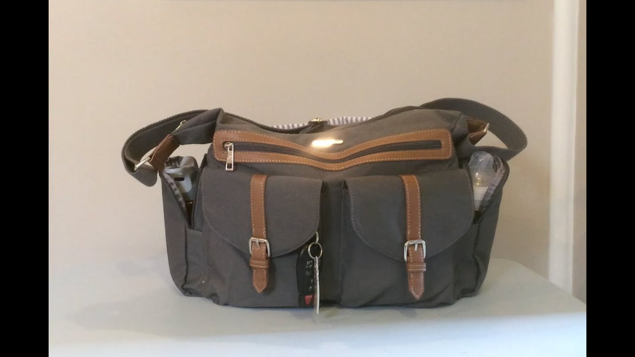 Little Unicorn Diaper Bag: Rambler Satchel-Grey Packing Video