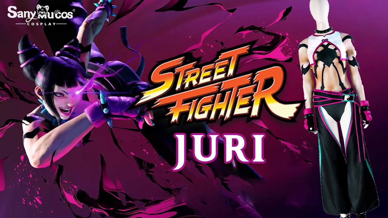 【SanyMuCos】Street Fighter Juri Han Cosplay Costume Plus Size Detail Show