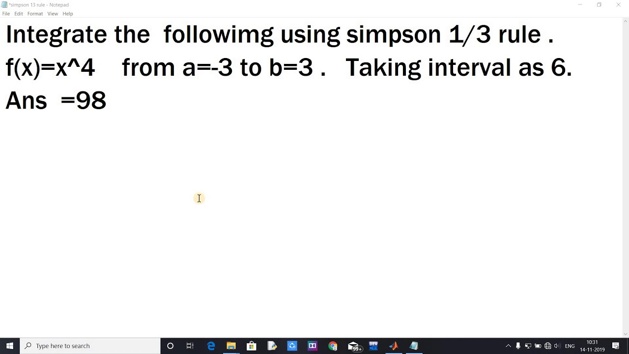 Simpson 1/3 Rule , Easy MATLAB Program Lirock Education - YouTube