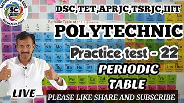 POLYCET PRACTICE TEST| physical science | PRACTICE TEST - 22 periodic table