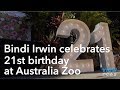 Bindi Irwin celebrates her 21st birthday at Australia Zoo
