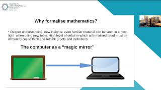 Perspectives on the formalisation of maths, Angeliki Koutsoukou-Argyraki | LMS CS Colloquium 2023