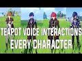 Teapot Voice Interactions For Every Character | Genshin Impact 1.6 (NEW UPDATED FEATURE)