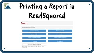 Teacher Reports in ReadSquared