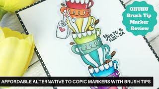 FINALLY! Affordable Alternative to Copic Markers with Brush Tips | Ohuhu Brush Tip Alcohol Markers