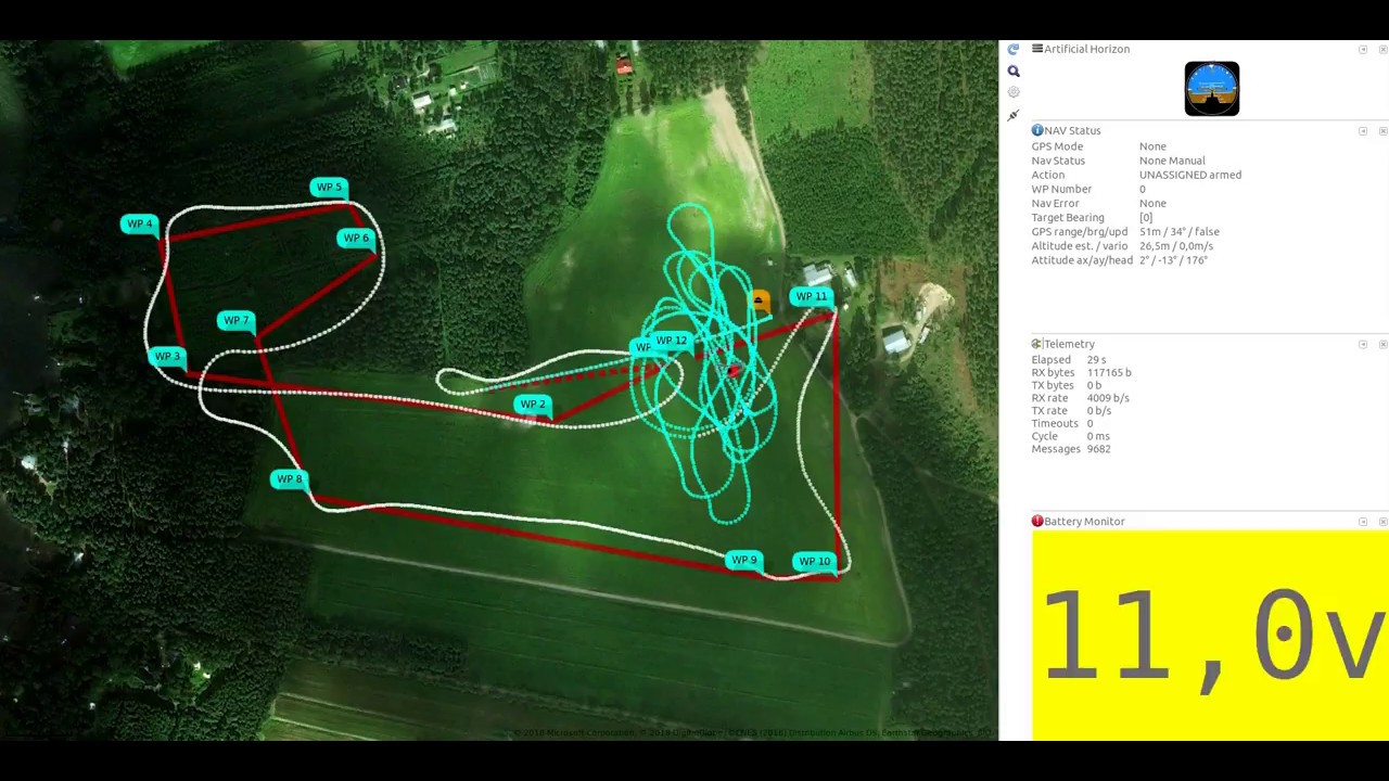 iNav GPS flight, blackbox replay - YouTube