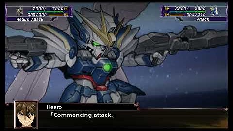 Super Robot Wars X - Wing Gundam Zero - All Attacks [English]