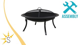 Sunnydaze Portable Fire Pit Bowl with Carrying Case and Spark Screen - 29-Inch - NB-CGO101