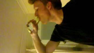 Man drink Prune Juice.