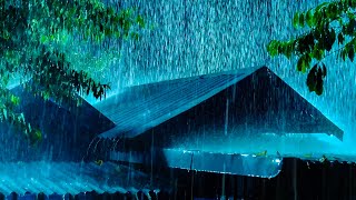 Rainfall Echo on Tin Roof at Night | Peaceful Storm Ambience for Meditation & Sleep