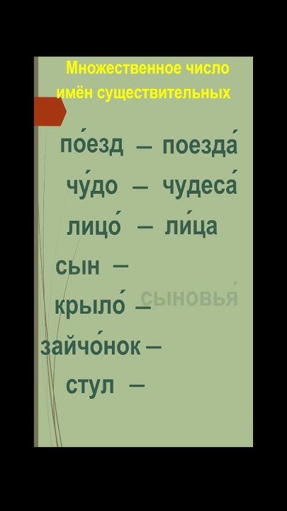 Shorts Множественное число имен существительных #russian #learnrussian ...