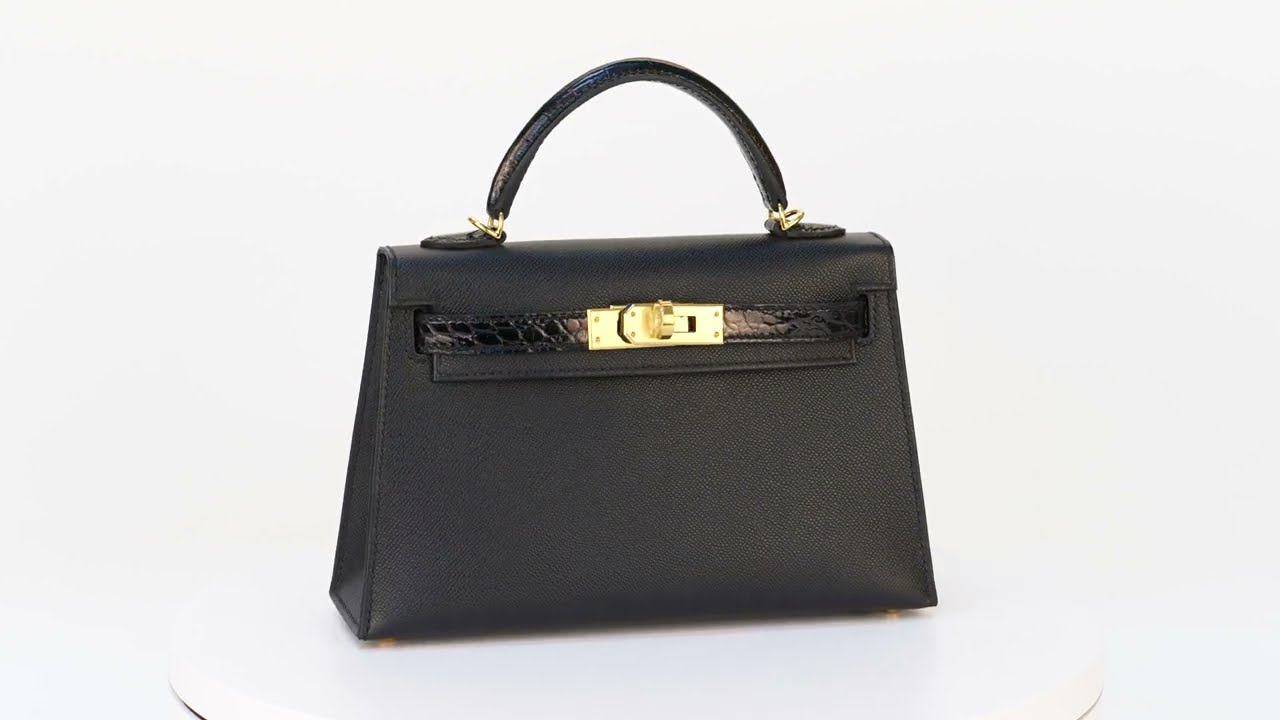 Hermès Mini Kelly Touch Alligator Epsom Black Gold Hardware