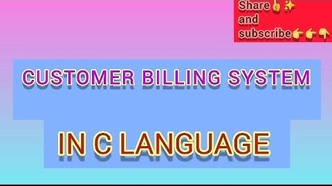Customer / Cafe Billing System in C ||C Project || C Program for Customer Billing System