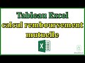 Tableau excel calcul remboursement mutuelle