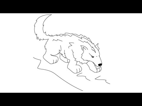 How to draw a Wolf - Easy step-by-step drawing lessons for kids - YouTube