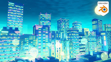 Anime-Inspired City in Blender 3D with Grease Pencil - Happy New Year!