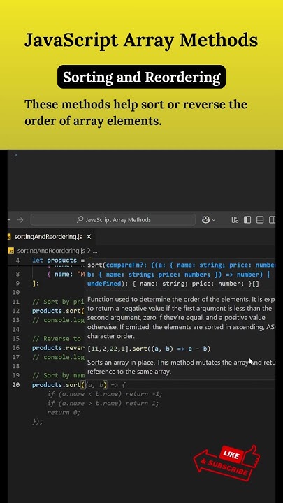 How to Use sort() and reverse() to Sort Arrays in JavaScript? # ...