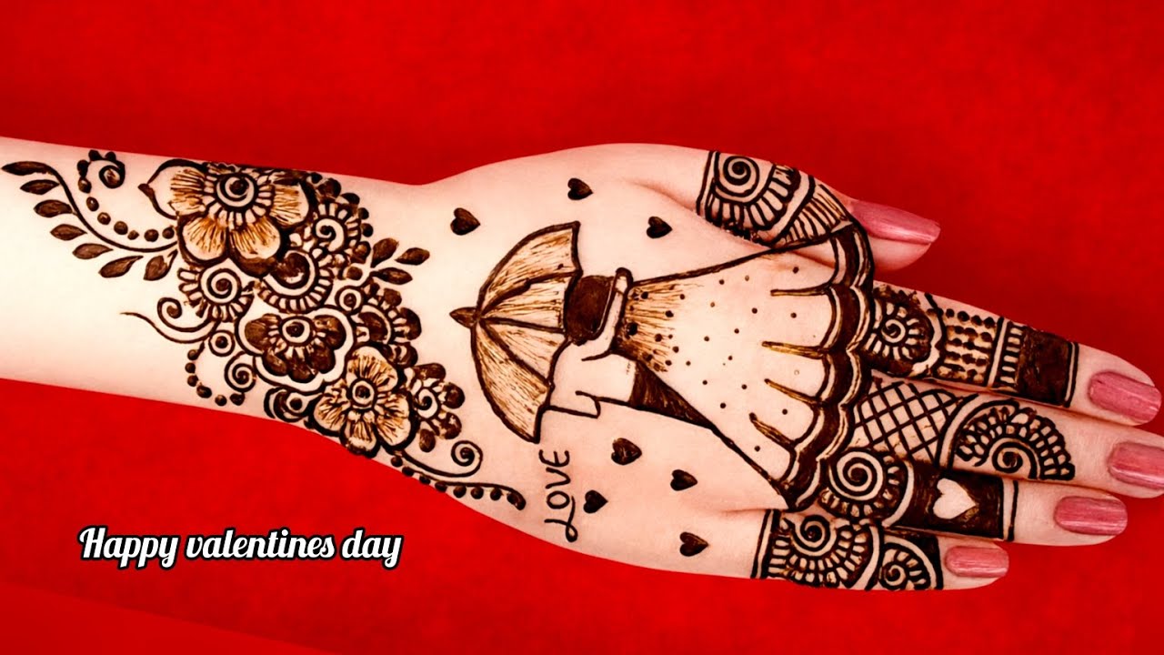❤️ Valentine’s Day Special Mehndi Design | Romantic Couple Mehndi | Easy Back Hand Henna