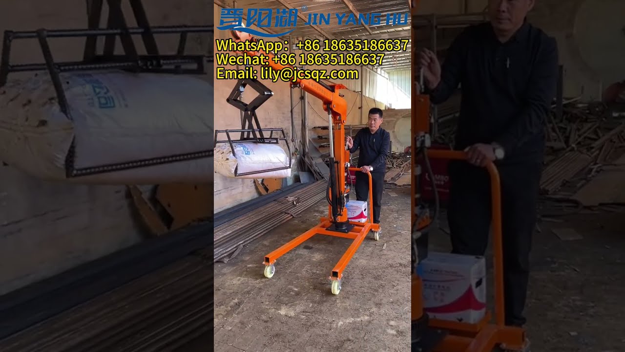 JIN YANG HU Portable Electric Hydraulic Mini Crane 360 Rotated Jib Small Lifting