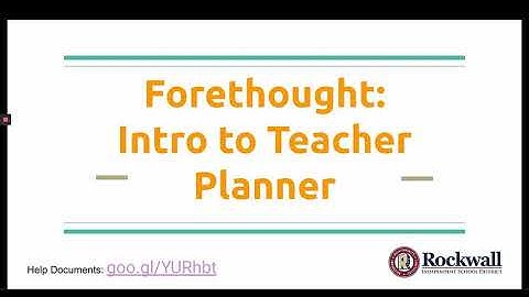 Intro to the Forethought Lesson Planner