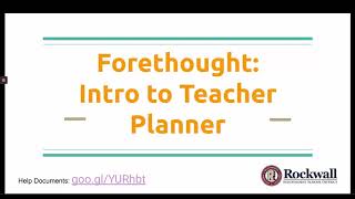 Intro to the Forethought Lesson Planner
