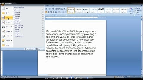 How to save and save as in Ms-Word urdu / hindi (Topic 2 -1)