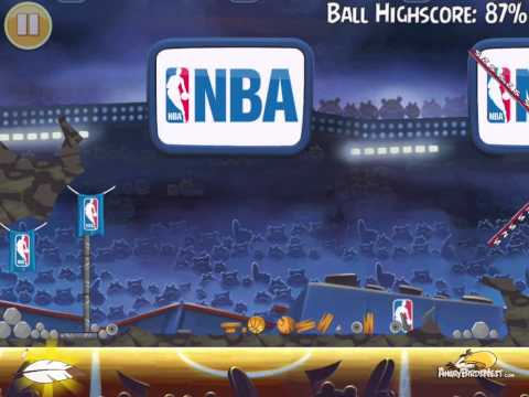 Angry Birds Seasons Ham Dunk Level 3 5 Mighty Basketball Walkthrough