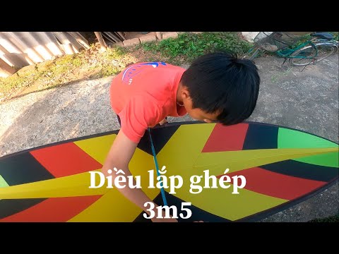 Video Toàn bộ quá trình lên khung diều lắp ghép tre 3m5 áo... - youtube