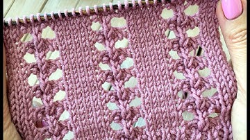 Ажурные дорожки  Простой узор спицами