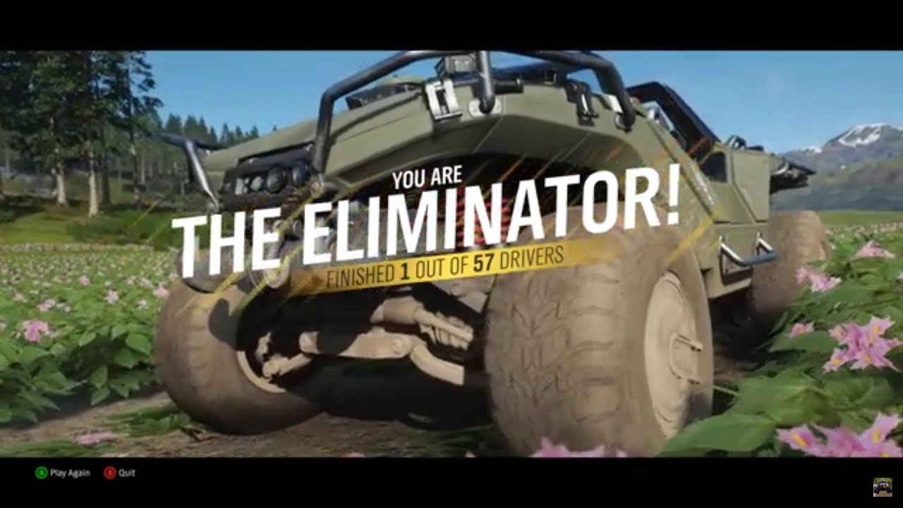 FINISHING 1ST OUT OF 57 DRIVERS IN LEVEL 7 M12S WARTHOG CST! - Forza Horizon 4 | Eliminator
