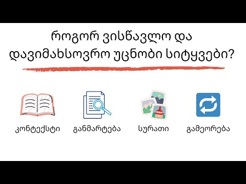 როგორ ვისწავლო და (რაც მთავარია) დავიმახსოვრო უცნობი სიტყვები? თეორიული საკითხები