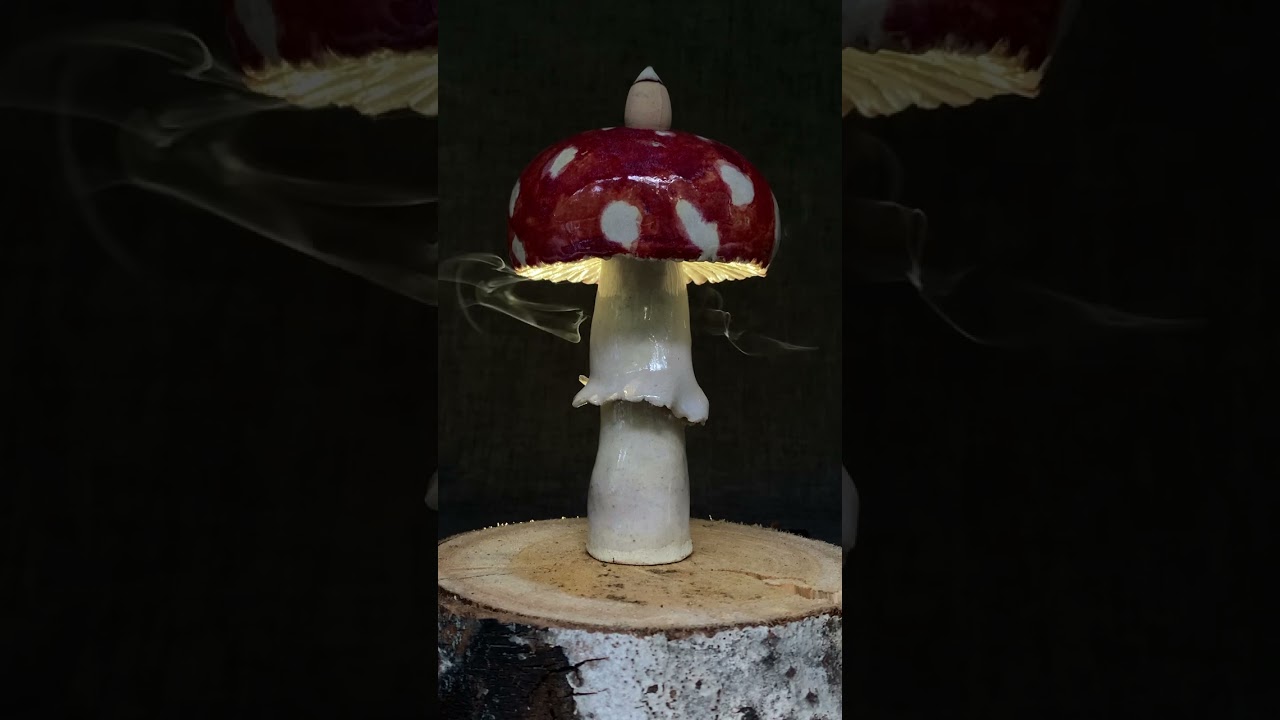 Mushroom incense burner created by Autumn Steam Ceramics