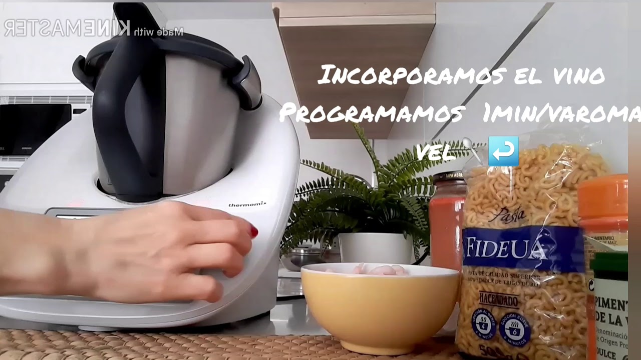Fideuá  con pollo y gambas con Thermomix